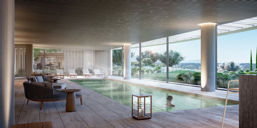 villa niwa con piscina interior en the seven